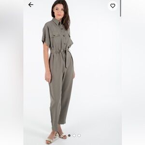 Molly Bracken Khaki Jumpsuit Utility 
Size 1X